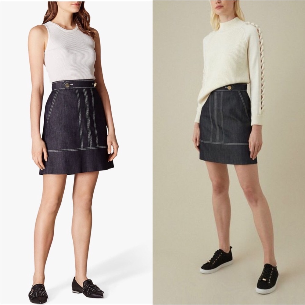 Karen Millen A Line Dark Denim Skirt NWOT, Size 6
